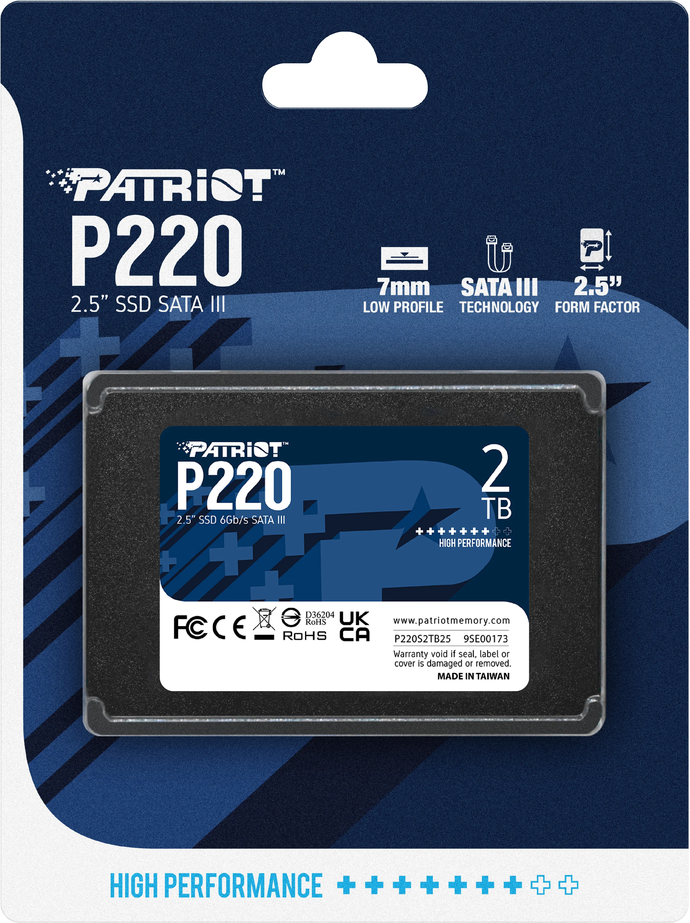 Disque SSD Patriot P220 2To  - S-ATA 2,5"