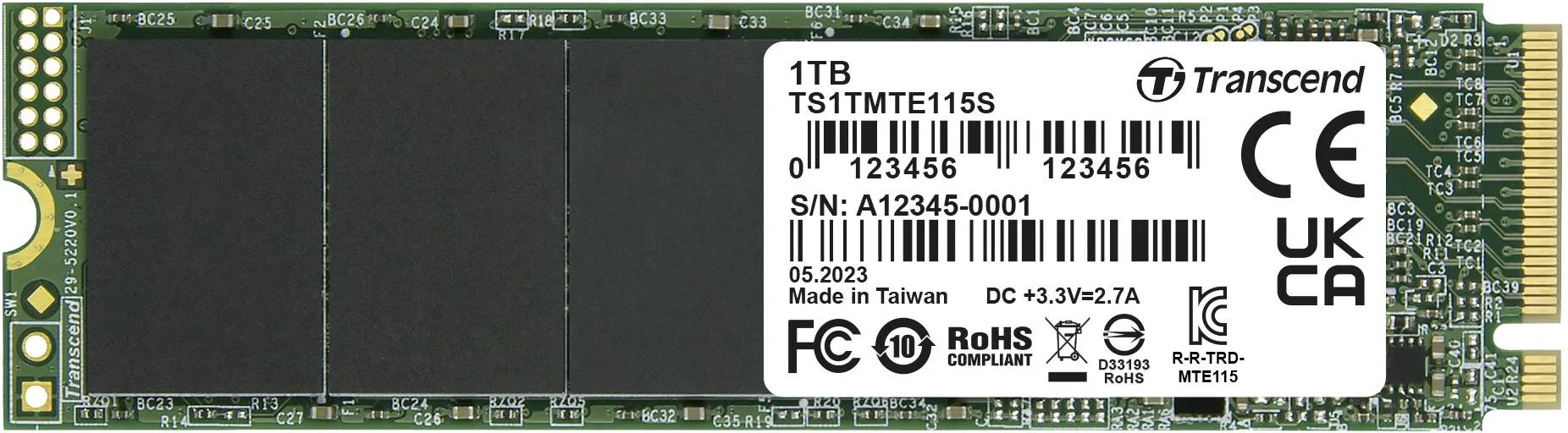 Disque SSD Transcend 115S 1To - M.2 NVMe Type 2280