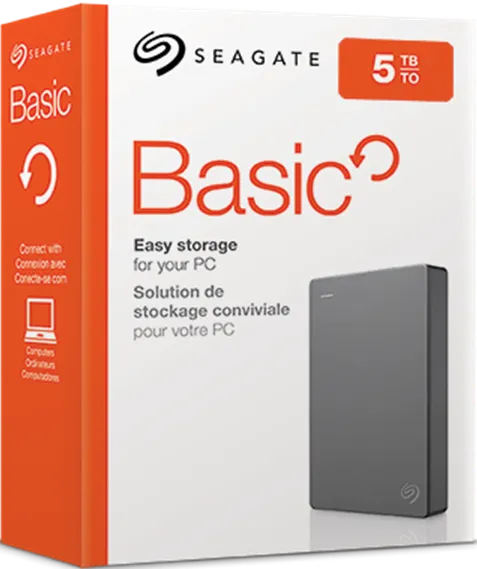 Disque Dur externe Seagate Basic - 5To  (Gris)