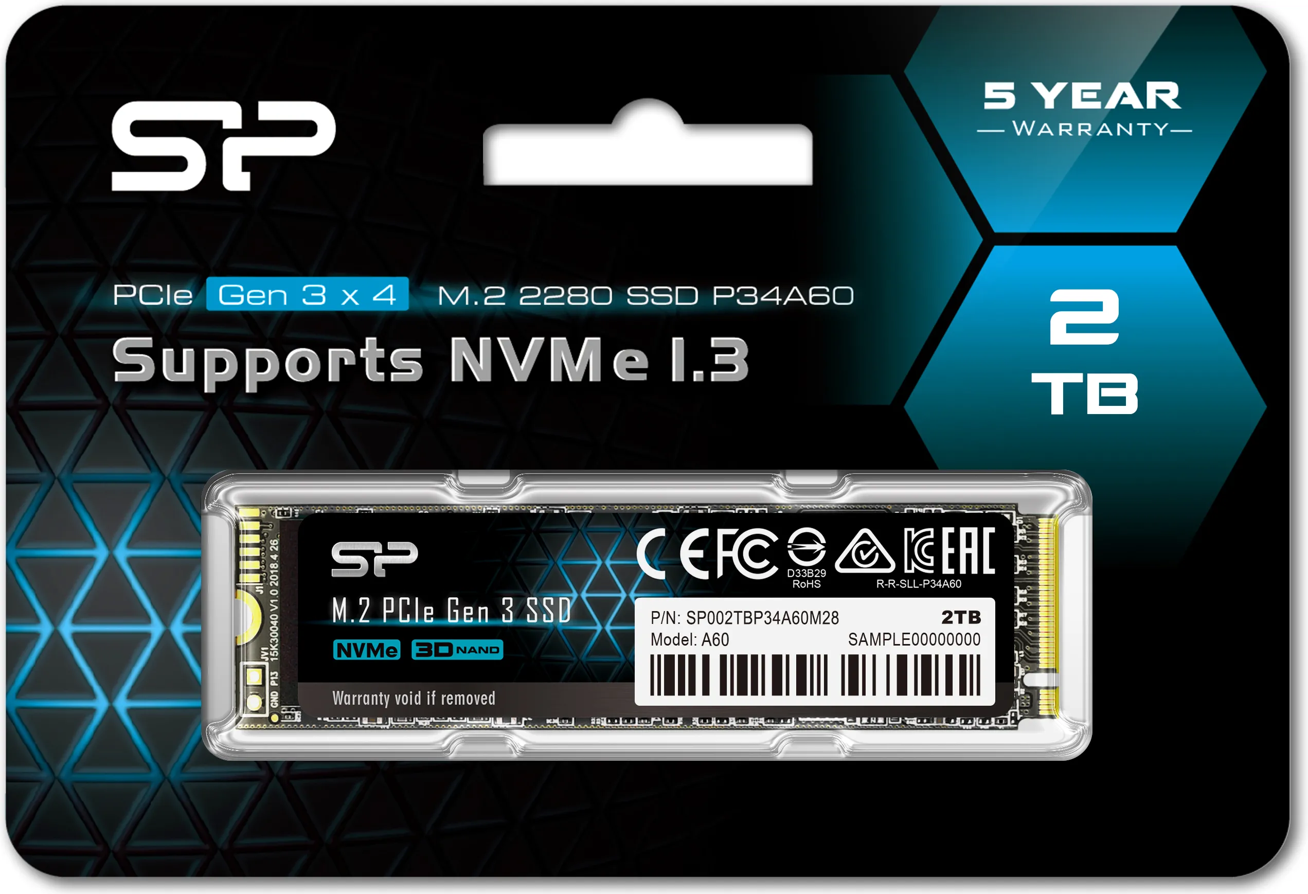 Disque SSD Silicon Power A60 2To  - NVMe M.2 Type 2280