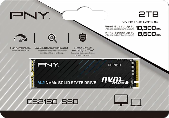 Disque SSD PNY CS2150 2To  - NVMe M.2 Type 2280