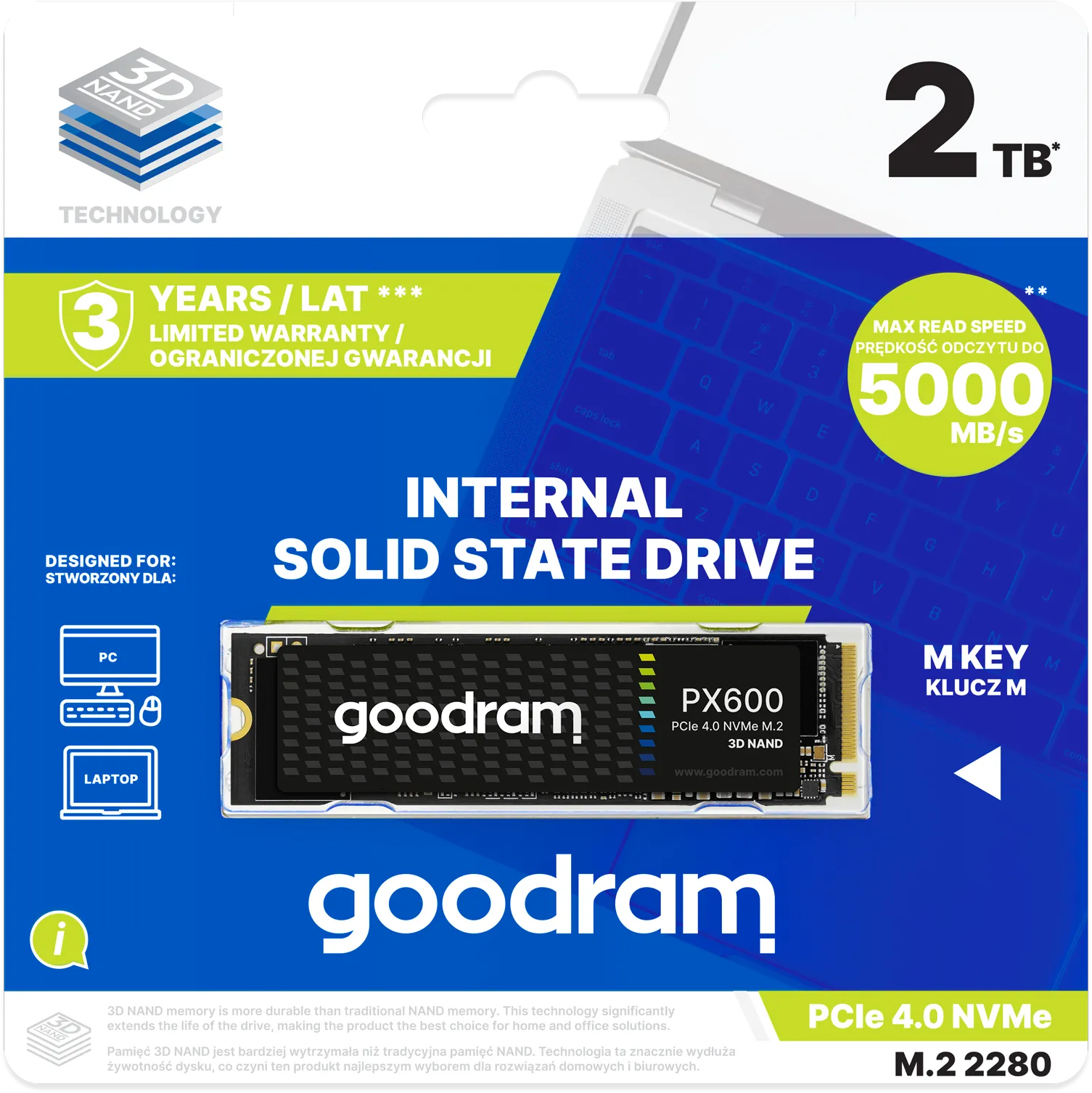 Disque SSD GoodRam PX600 2To - NVMe PCIe