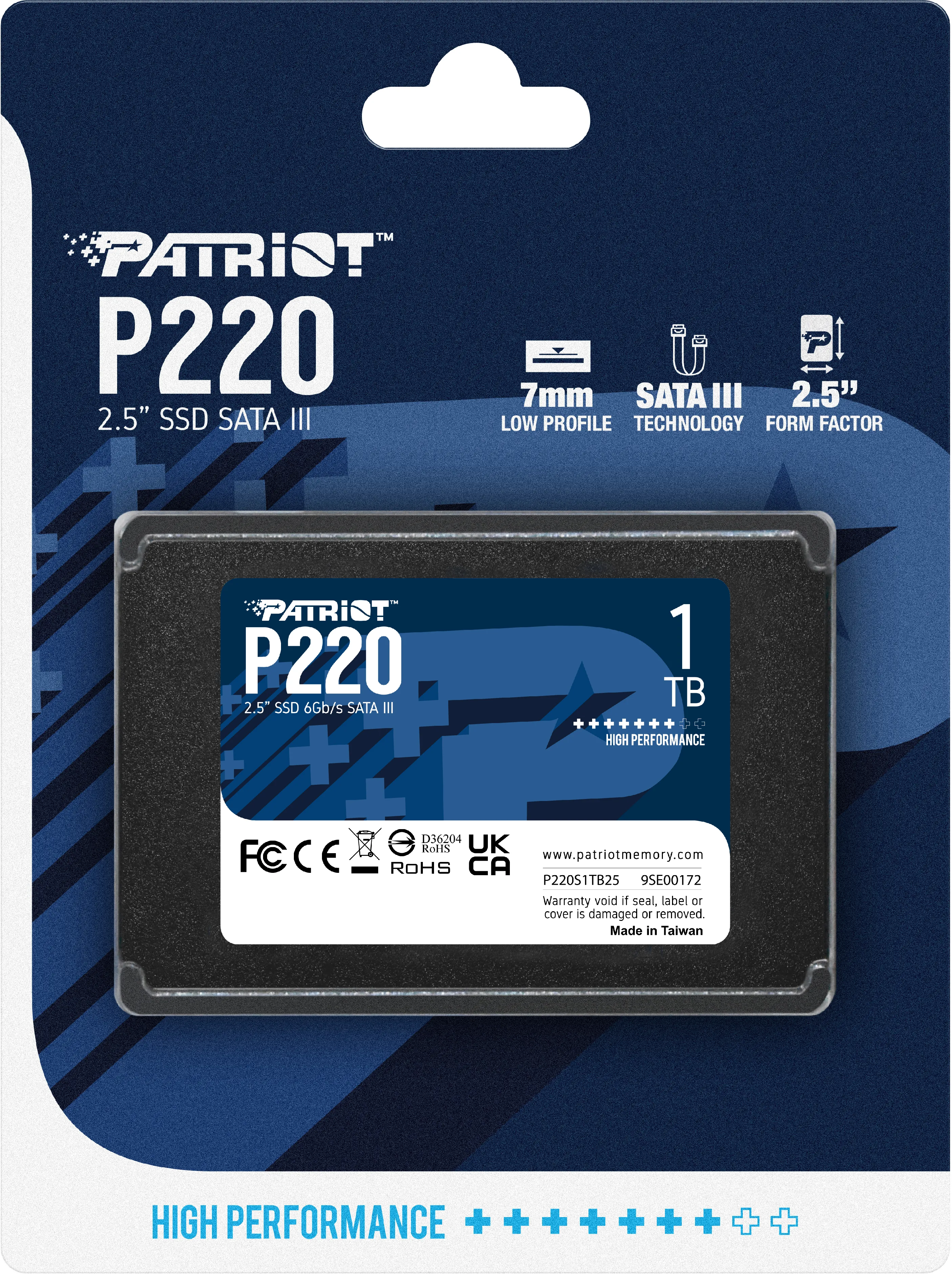 Disque SSD Patriot P220 1To  - S-ATA 2,5"