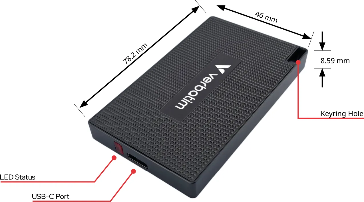 Disque SSD externe Verbatim Metal Mini - 512Go (Noir)