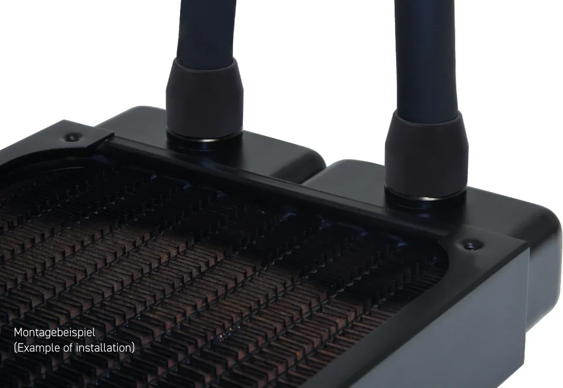 Lot de 6 Raccords à compression pour Tube Ø7,6/12,7mm - G1/4" Alphacool HF TPV Metal (Noir)