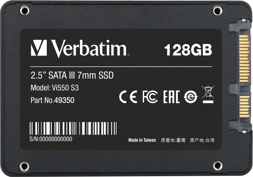 Disque SSD Verbatim Vi550 S3 128Go - S-ATA 2,5"