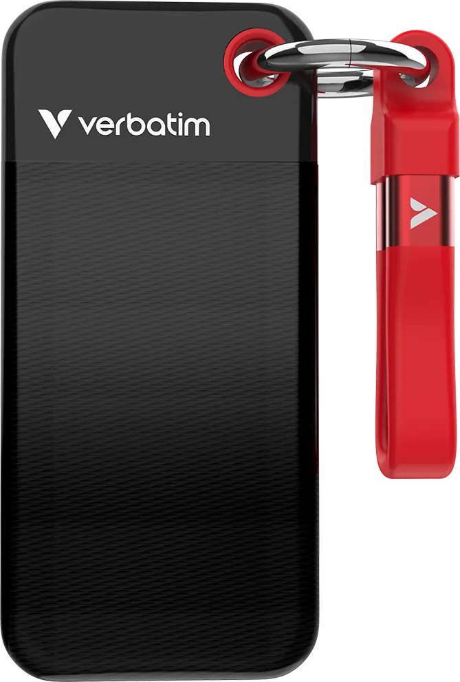 Disque SSD externe Verbatim Pocket - 1To (Noir/Rouge)