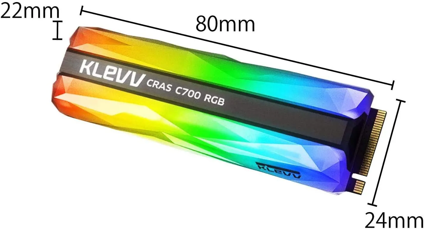 Disque SSD Klevv Cras C700 RGB 240Go - NVMe M.2 Type 2280