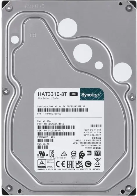 Disque Dur 3,5" Synology HDD Plus 8To - S-ATA
