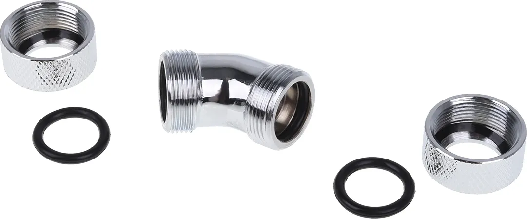 Raccord à 45° à compression pour Tube Ø13mm Alphacool Eiszapfen (Argent)