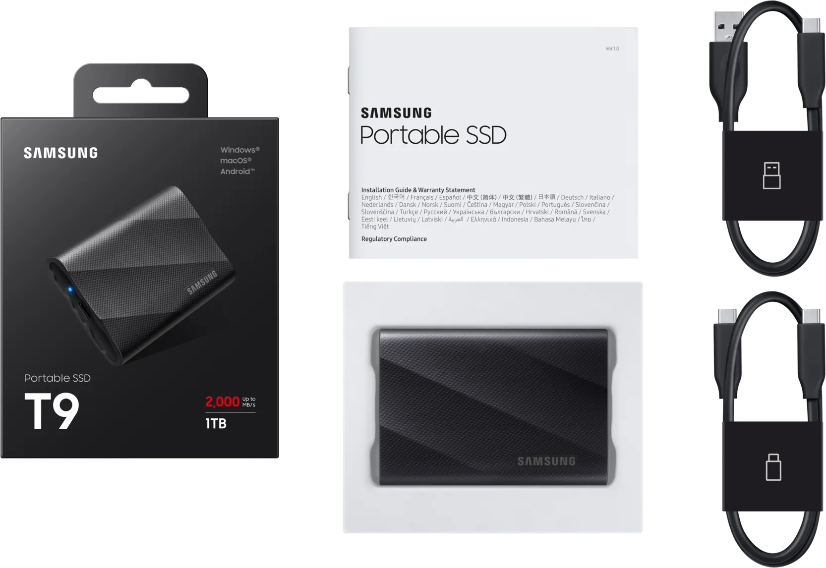 Disque SSD NVMe externe Samsung T9 - 2To  (Noir)