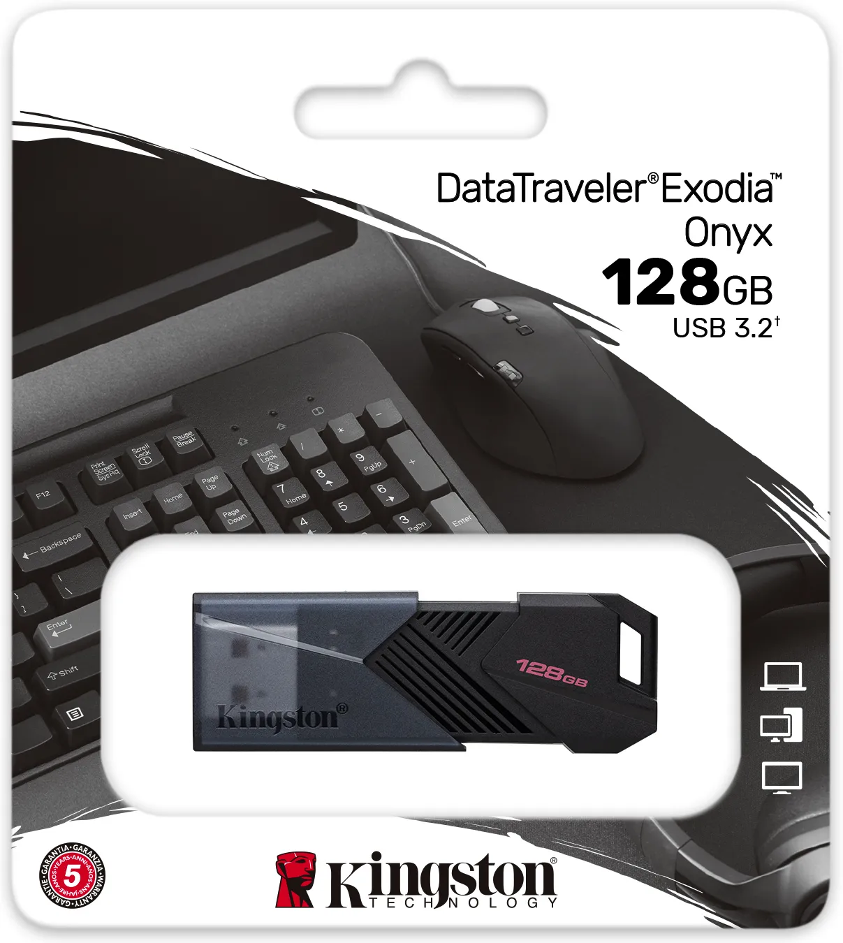 Clé USB 3.2 Kingston DataTraveler Exodia Onyx - 128Go (Noir)