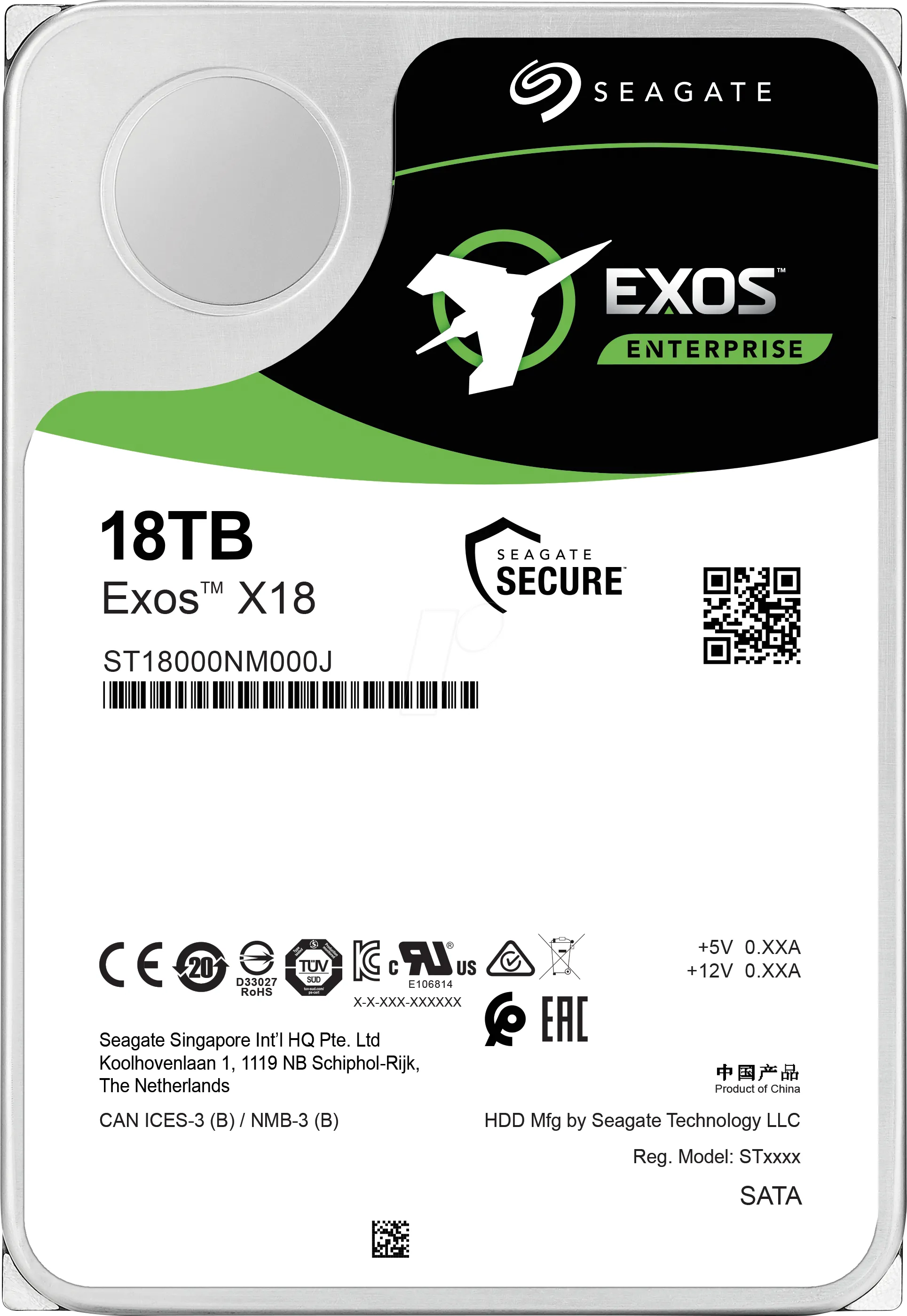 Disque Dur 3,5" Seagate Exos X18 18To  - S-ATA