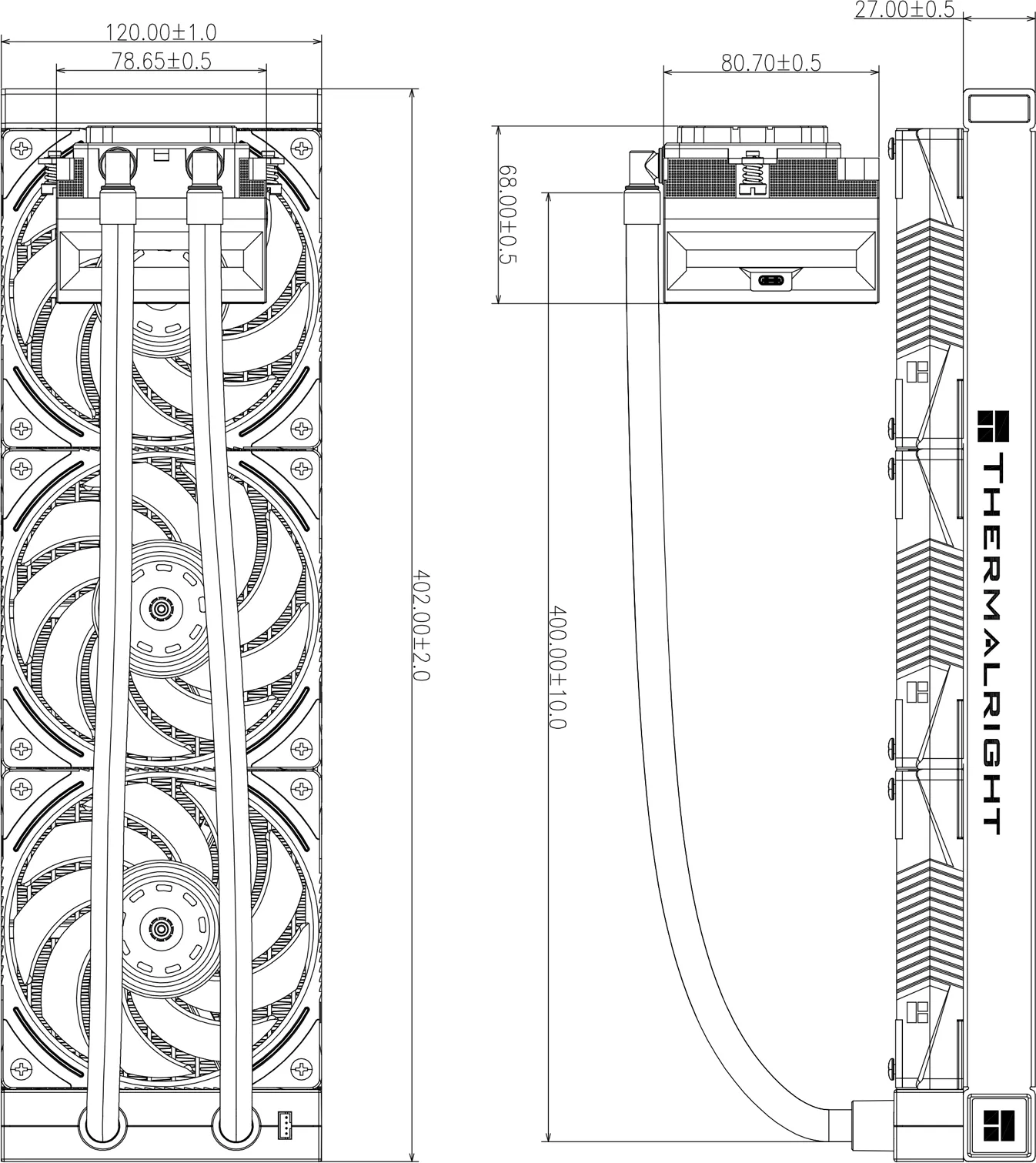 Kit Watercooling AIO Thermalright Hyper Vision UB RGB - 360mm (Blanc)