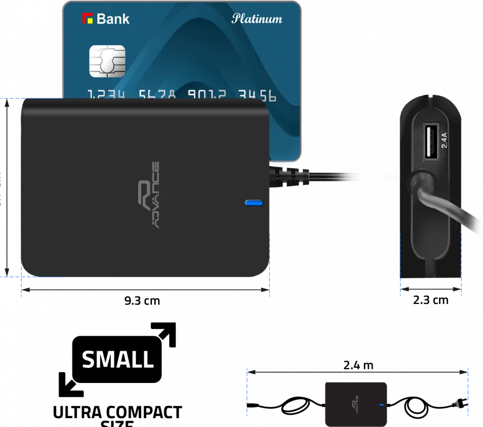 Chargeur universel Advance PowerUp compatible Dell 90W - 3 embouts