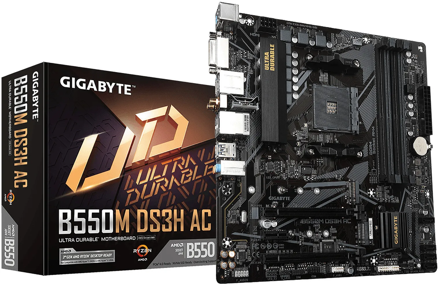 Carte Mère Gigabyte B550M DS3H AC (AM4) Micro ATX