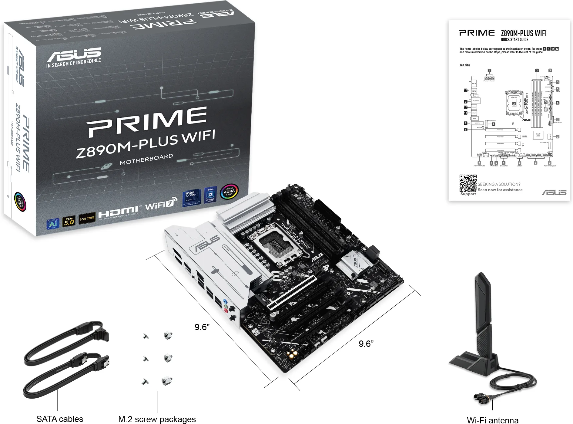 Carte Mère Asus Prime Z890M-Plus WiFi (Intel LGA 1851) Micro ATX