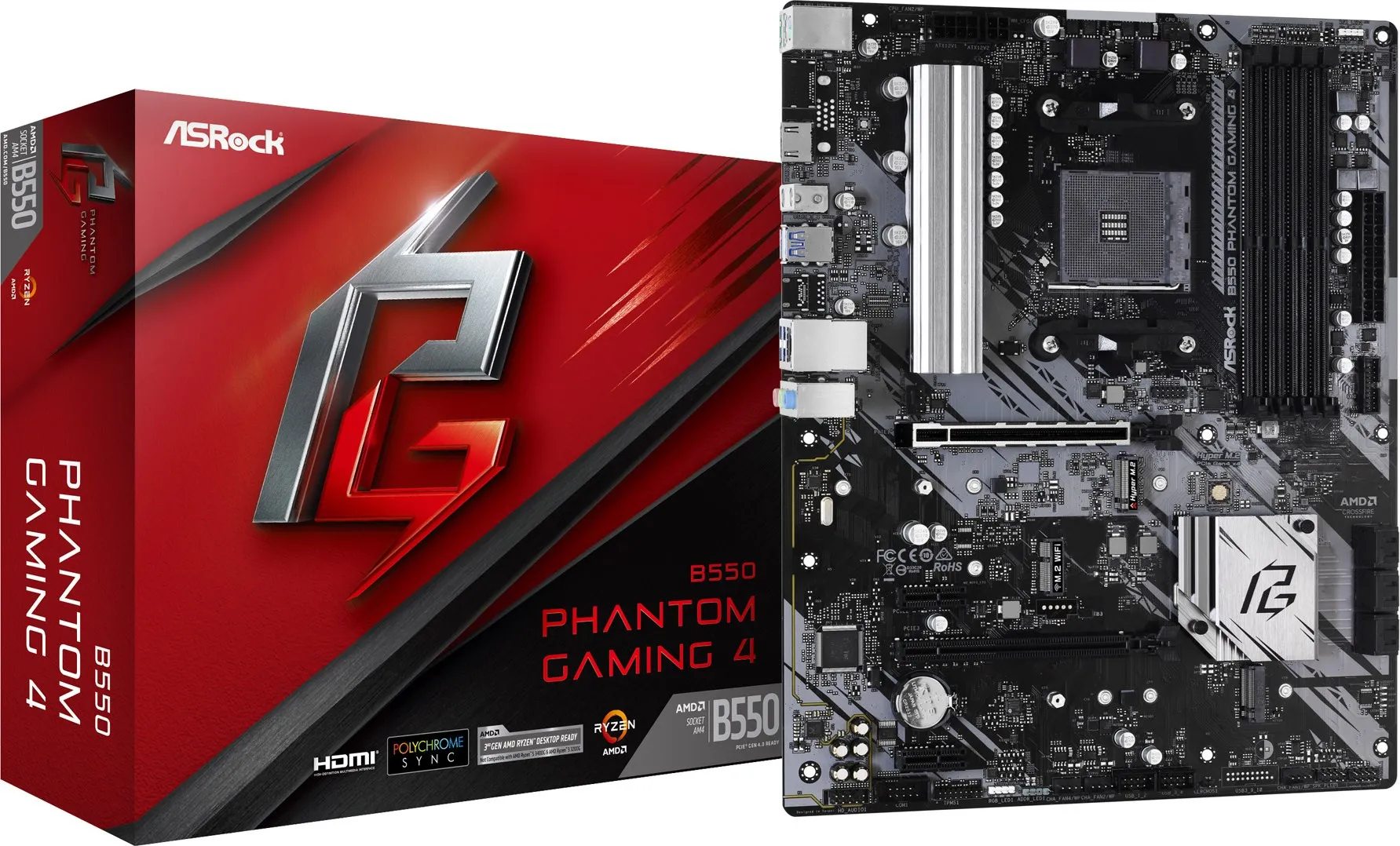 Carte Mère ASRock B550 Phantom Gaming 4 (AM4)