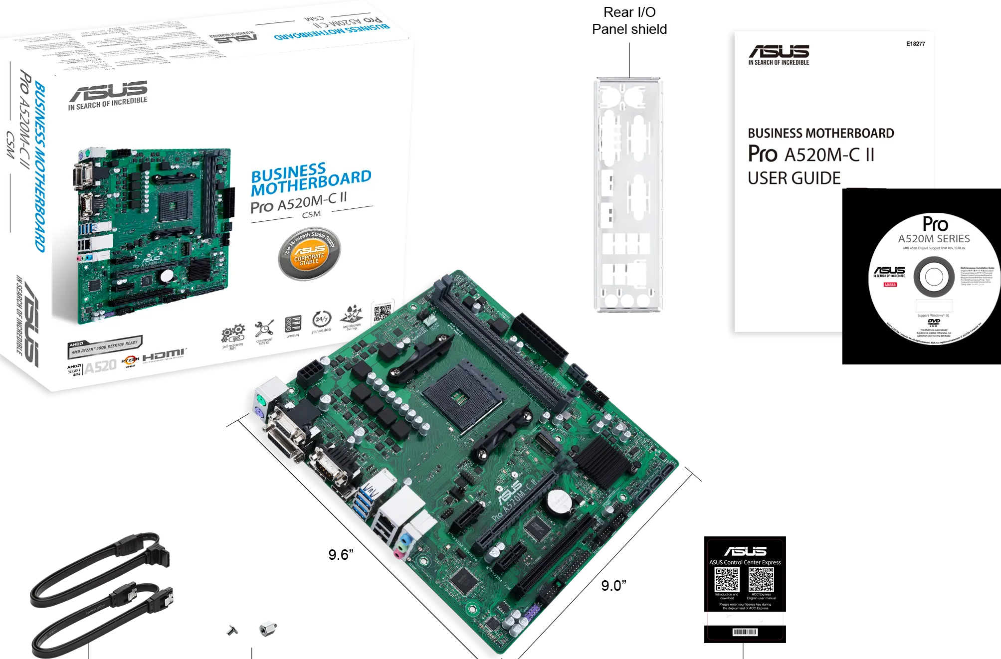 Carte Mère Asus Pro A520M-C II/CSM (AM4) Micro-ATX