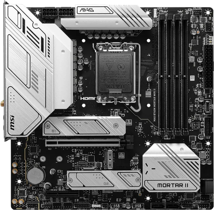 Carte Mère MSI Mag B760M Mortar WiFi II DDR5 (Intel LGA 1700) Micro ATX