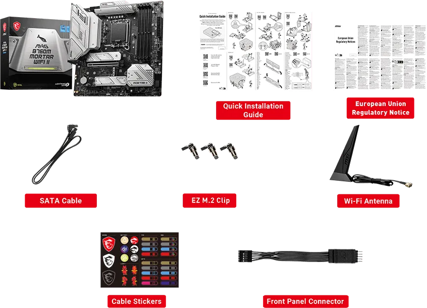 Carte Mère MSI Mag B760M Mortar WiFi II DDR5 (Intel LGA 1700) Micro ATX