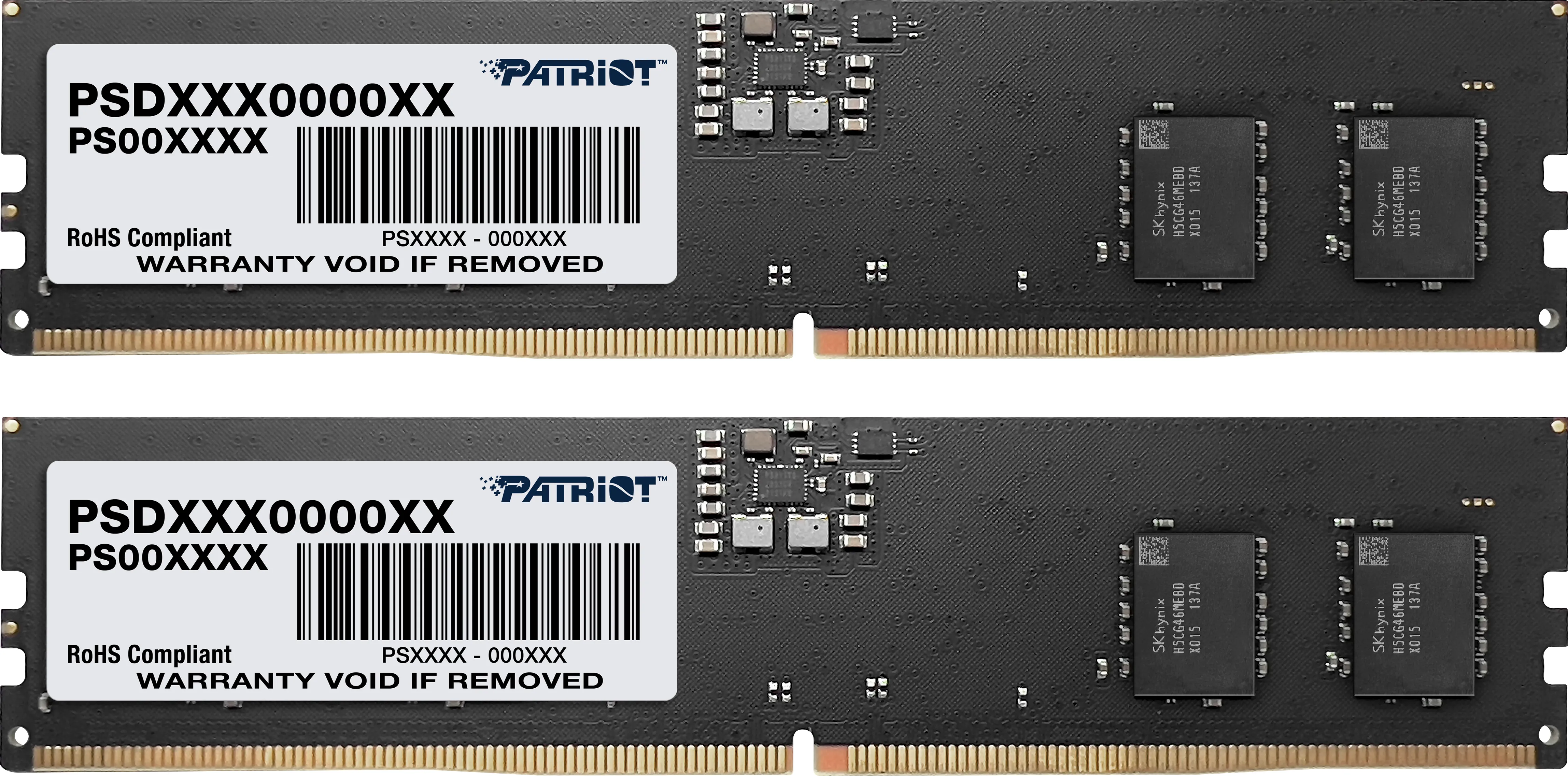 Kit Barrettes mémoire 32Go (2x16Go) DIMM DDR5 Patriot Signature Line 5600MHz (Noir)