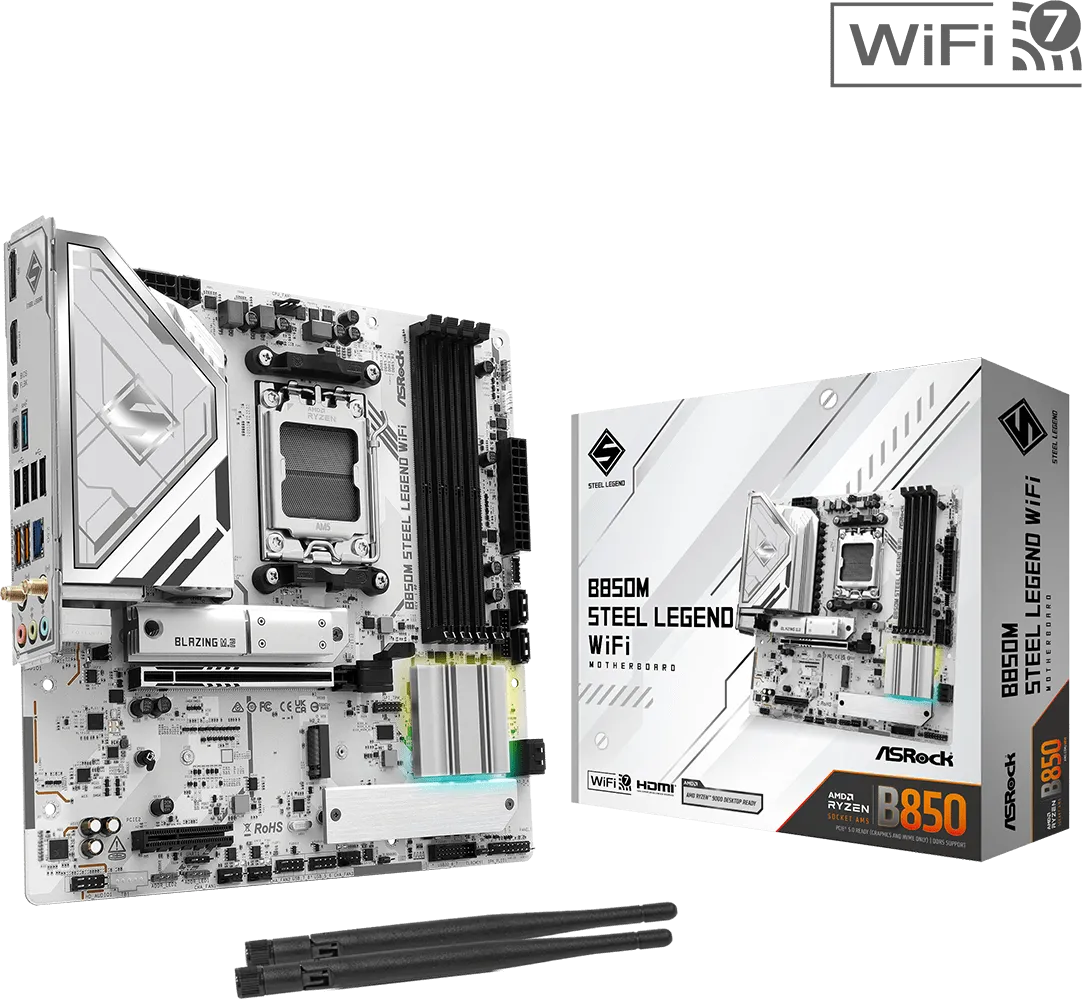 Carte Mère ASRock B850M Steel Legend WiFi (AMD AM5) Micro ATX