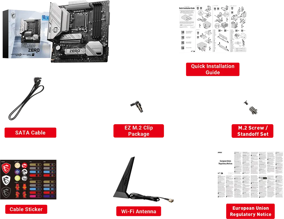 Carte Mère MSI B760M Project Zero DDR5 (Intel LGA 1700) Micro ATX