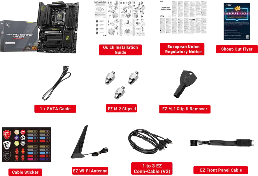 Carte Mère MSI Mag B850 Tomahawk Max WiFi (AMD AM5)