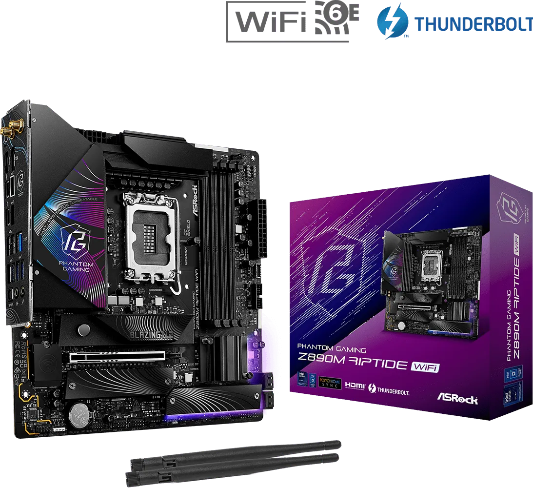 Carte Mère ASRock Z890M Riptide WiFi (Intel LGA 1851) Micro ATX