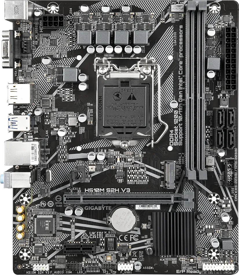 Carte Mère Gigabyte H510M S2H V3 (Intel LGA 1200) Micro ATX