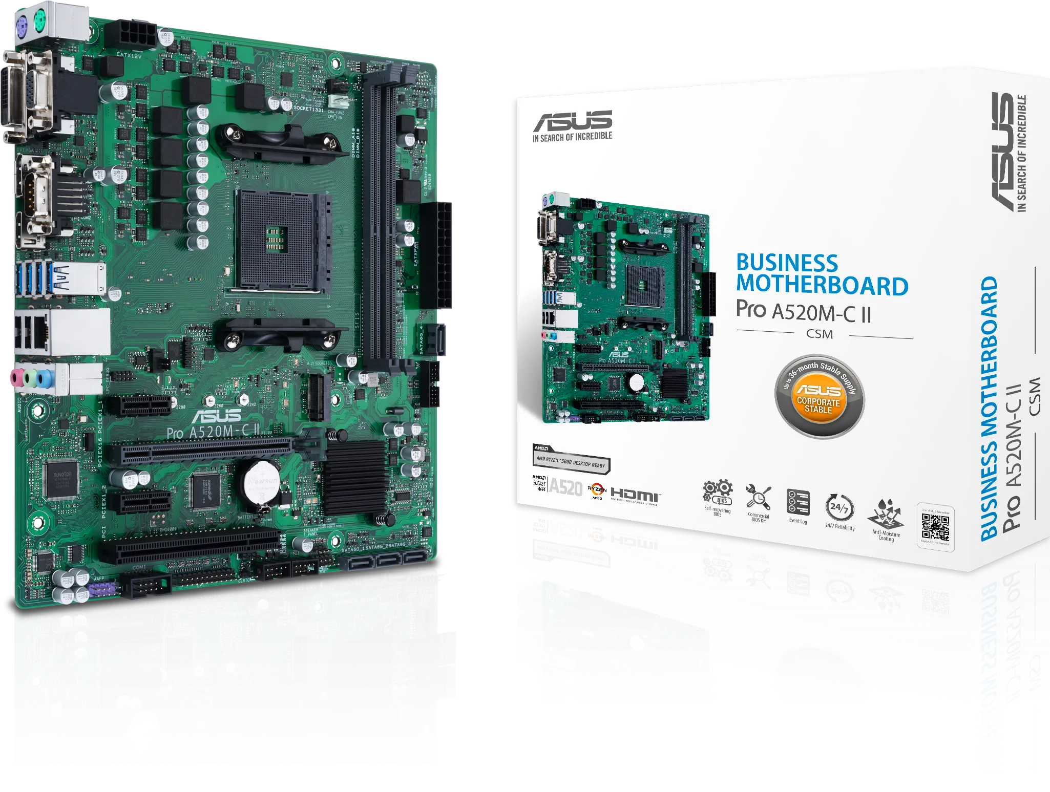 Carte Mère Asus Pro A520M-C II/CSM (AM4) Micro-ATX