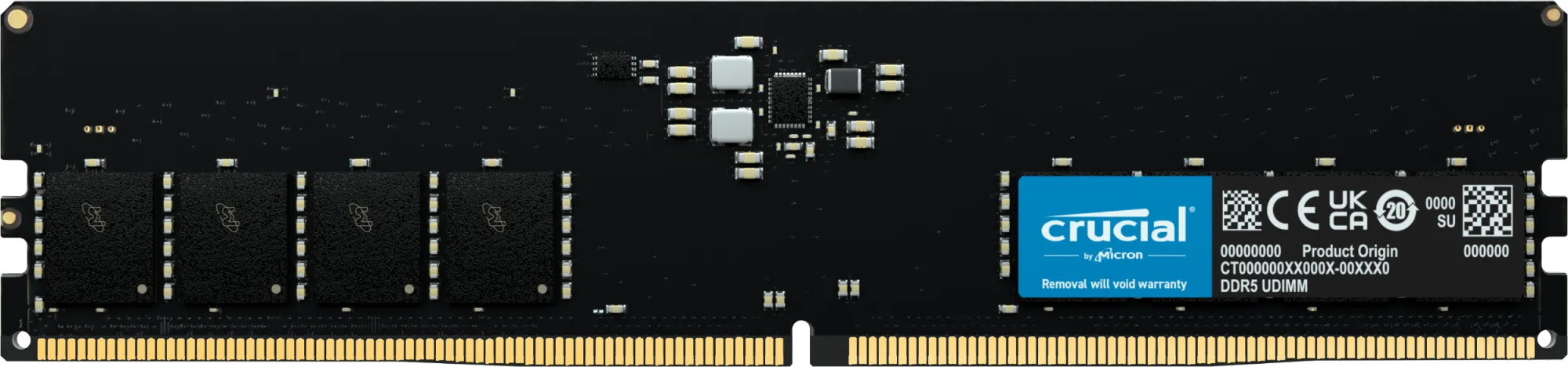 Barrette mémoire 64Go DIMM DDR5 Crucial Classic 5600MHz (Noir)