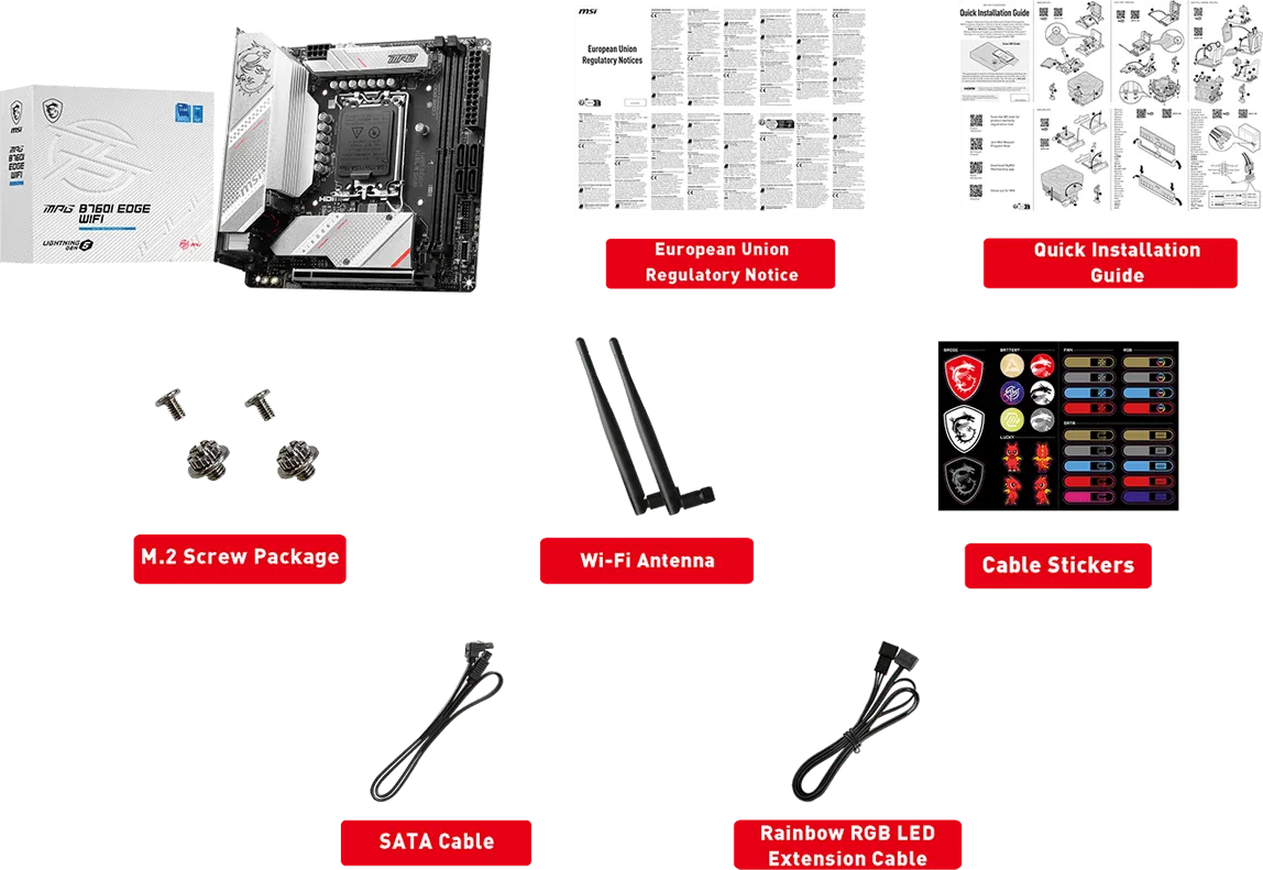 Carte Mère MSI MPG B760I Edge WiFi DDR5 (Intel LGA 1700) Mini ITX