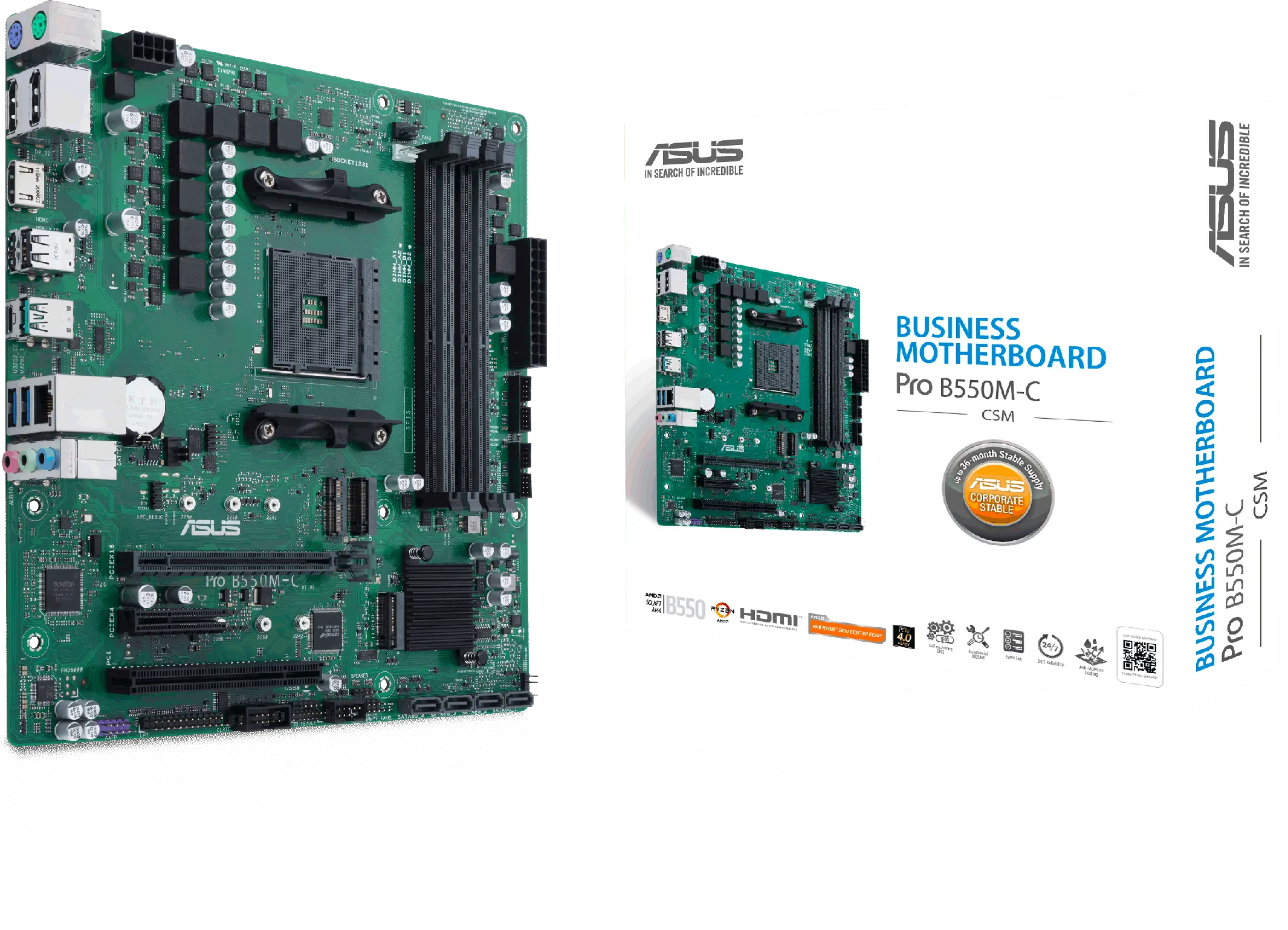 Carte Mère Asus Pro B550M-C/CSM (AM4) Micro ATX