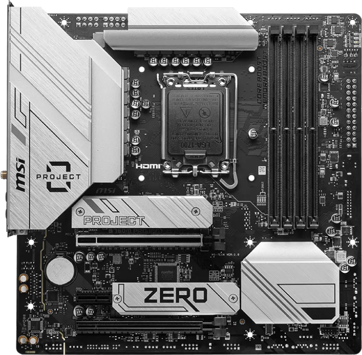Carte Mère MSI B760M Project Zero DDR5 (Intel LGA 1700) Micro ATX
