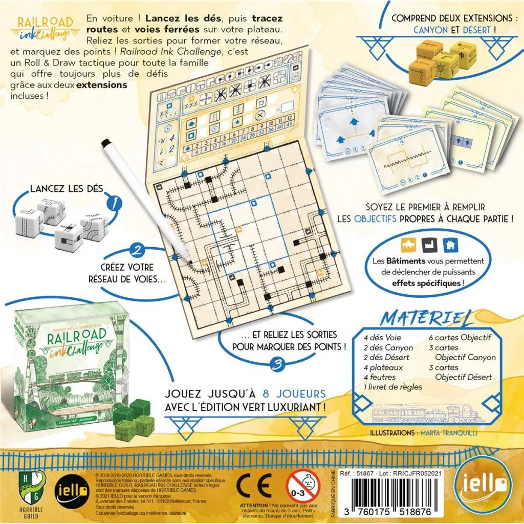 Jeu Railroad Ink (Jaune)