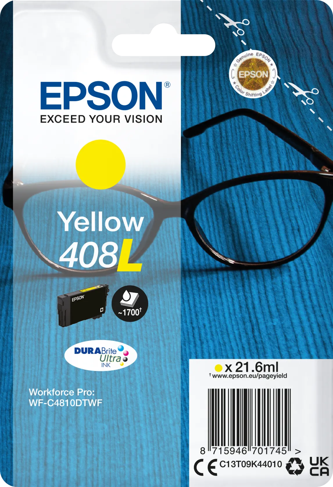 Cartouche d'encre Epson Lunettes 408 XL (Jaune)