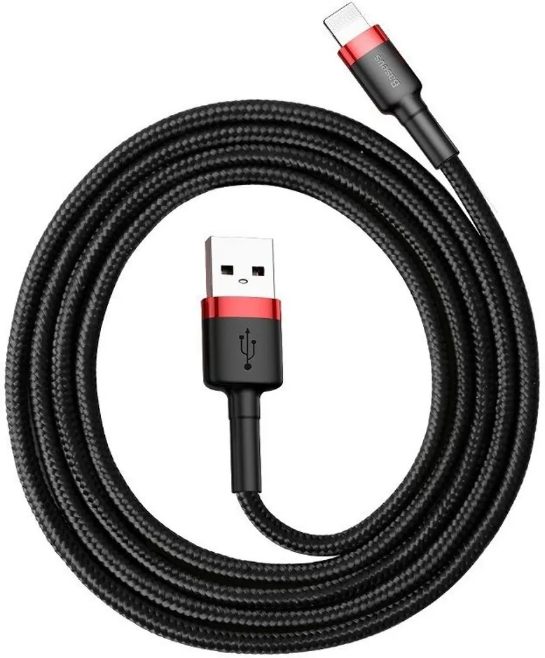 Cable Baseus Cafule USB Type A - Lightning M/M 2m (Noir/Rouge)