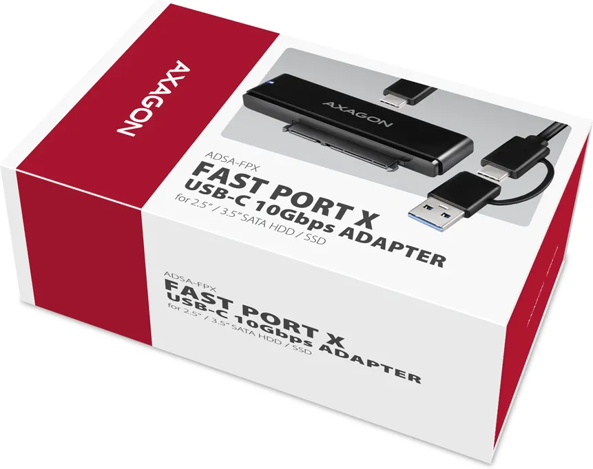 Adaptateur USB-C 3.2 Axagon ADSA-FPX vers S-ATA SSD/HDD avec alimentation