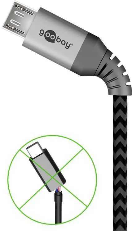 Cable Goobay USB 2.0 vers Micro USB 1m (Gris)