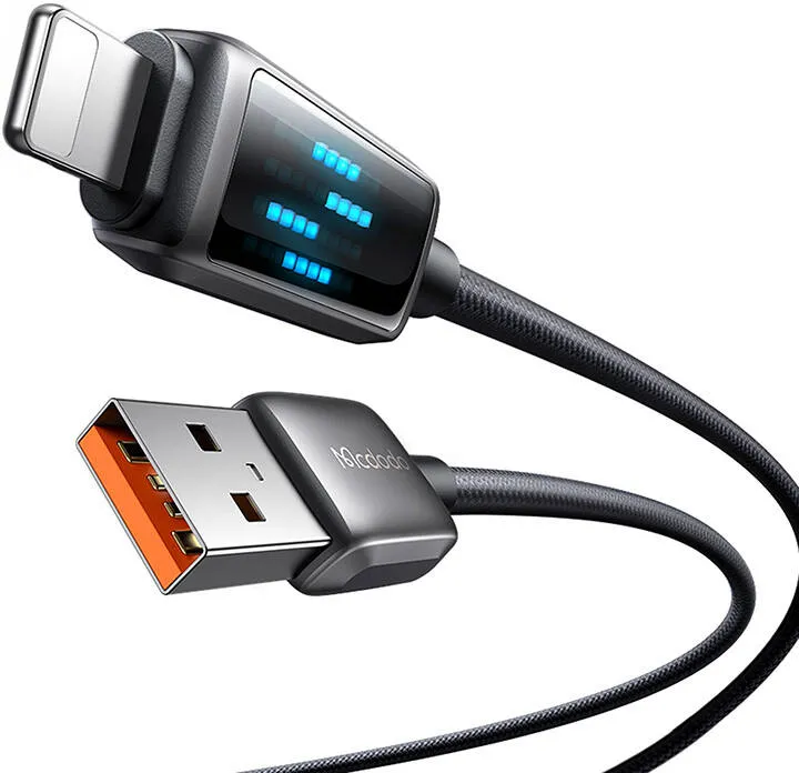 Câble Mcdodo USB-A vers Lightning avec écran 1,2m M/M 36W (Noir)
