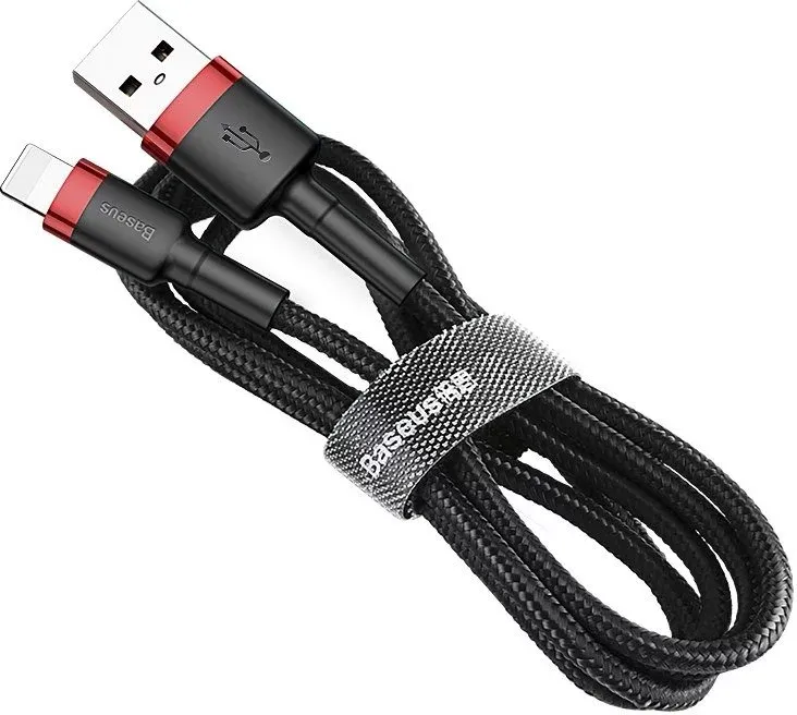 Cable Baseus Cafule USB Type A - Lightning M/M 1m (Noir/Rouge)
