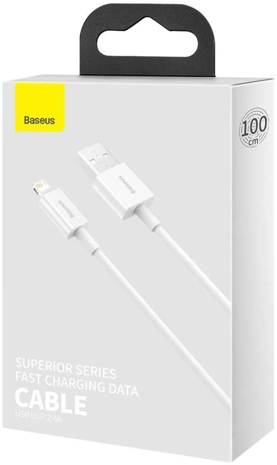 Câble Baseus Superior USB 2.0 type A vers Lightning M/M 1m (Blanc)