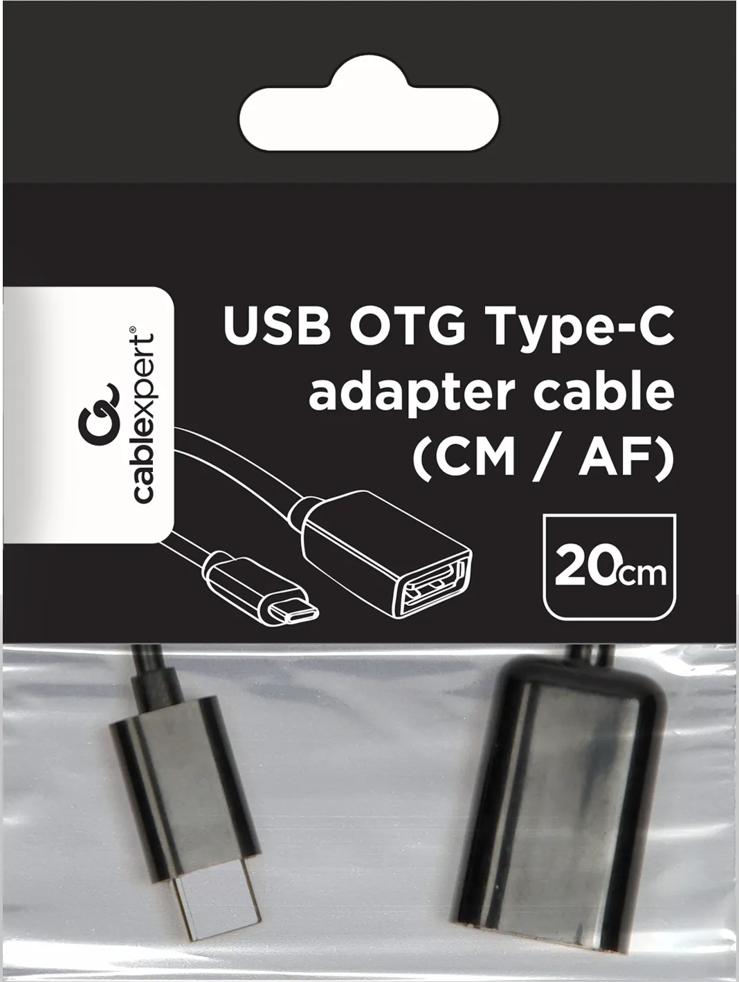 Câble Adaptateur CableXpert USB-C/A 2.0 OTG MF 20cm (Gris)