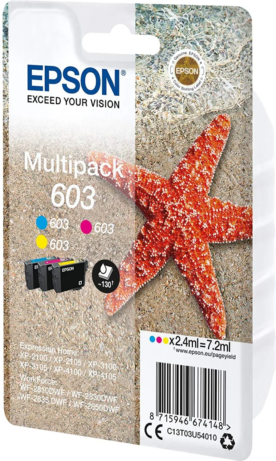Pack 3 cartouches d'encre Epson Etoile de mer 603 (3 Couleurs)