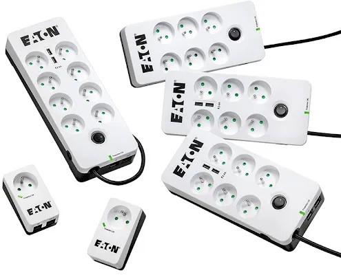 Multiprise Surtension Eaton Protection Box 6 prises + USB (Blanc)