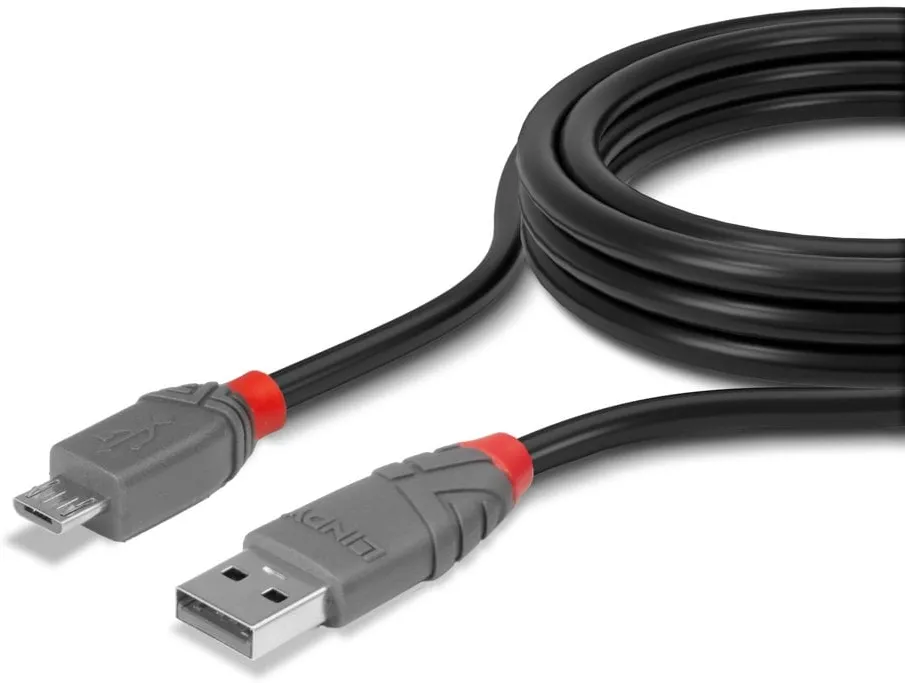 Cable Lindy USB 2.0 type A - Micro B M/M 1m (Gris)