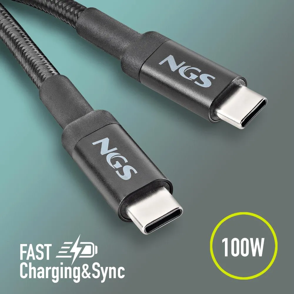 Cable NGS Knot USB-C M/M 2m 100W (Noir)