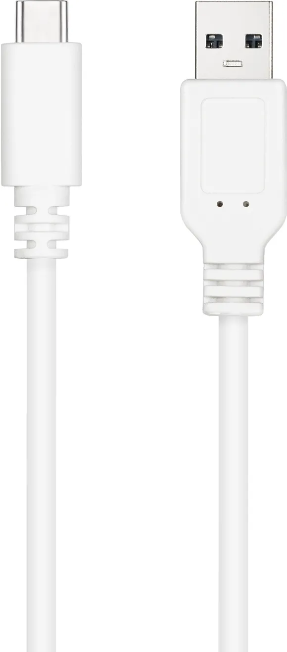 Câble Nanocable USB-A/C 2.0 M/M 50cm (Blanc)